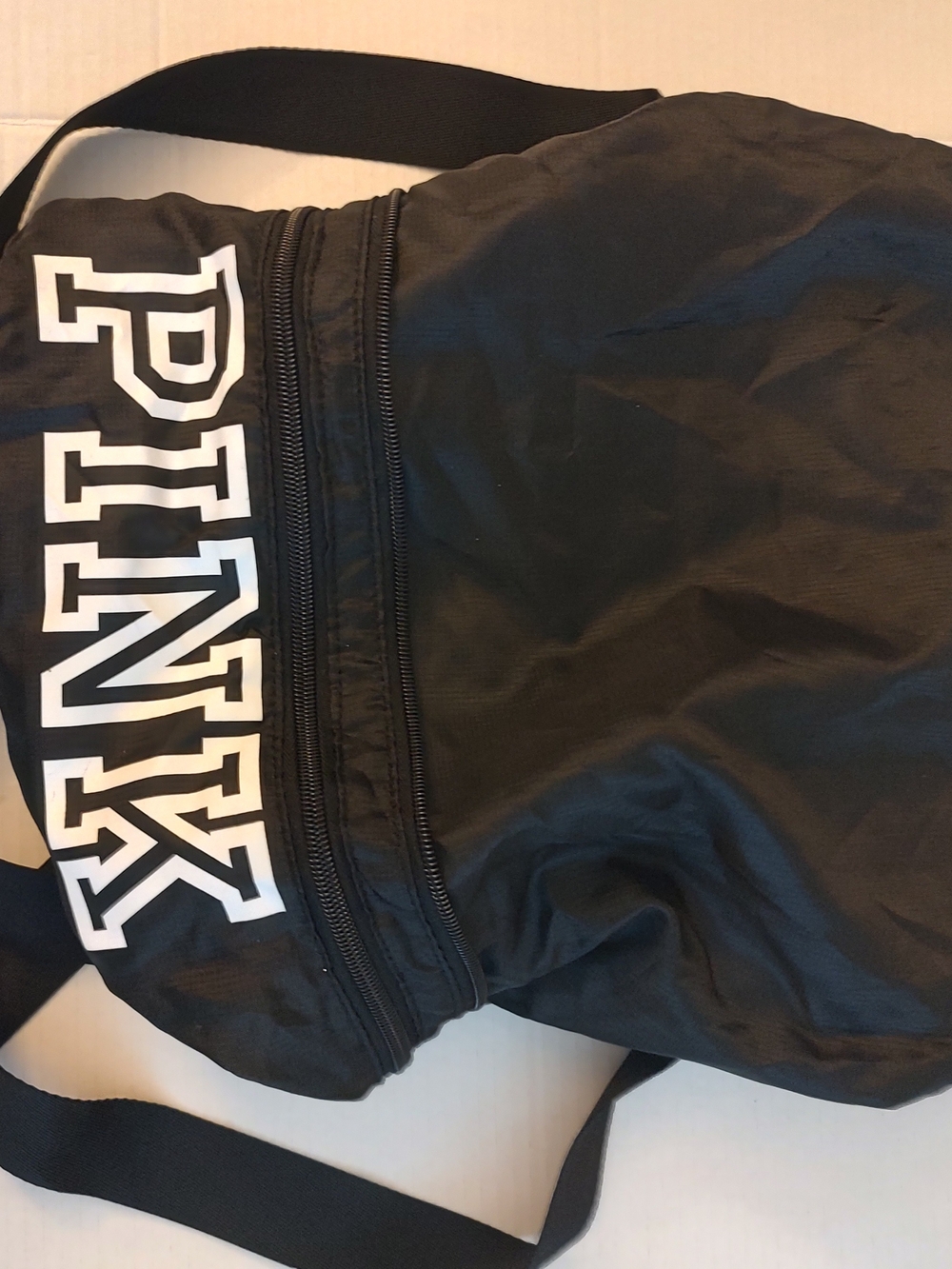 PINK Victoria's Secret Black Backpack with White Logo